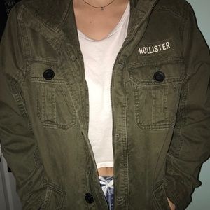 Army green Hollister jacket.